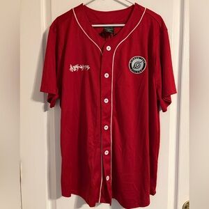 Naruto X Box Lunch Sakura Red Button-Up Men's Jersey 2X Anime Streetwear Casual